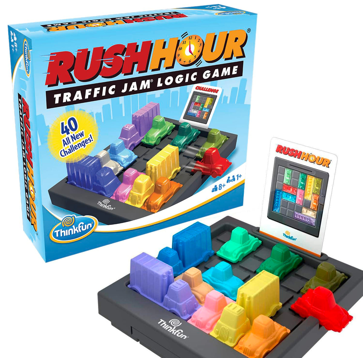 ThinkFun Rush Hour Traffic Jam Logic Game - Engaging STEM Toy for Kids Age 8 and Up - Enhances Reasoning & Planning Skills - MESH Accredited - 20+ Awards - Trusted Worldwide Seller for Over 20 Years