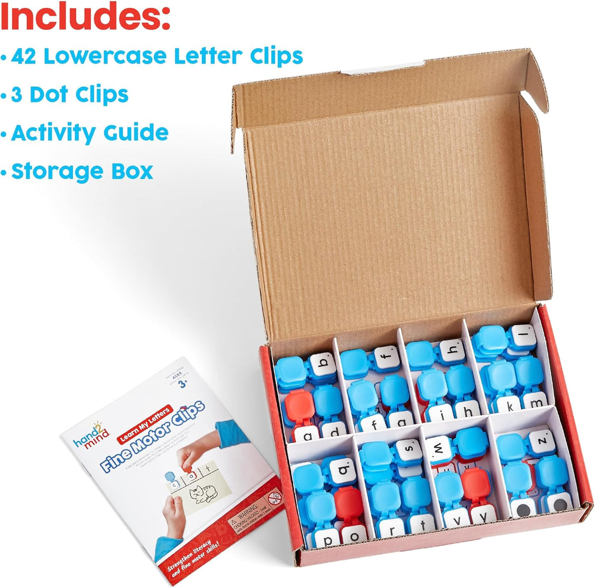 hand2mind Learn My Letters Fine Motor Clips, Ages 3+