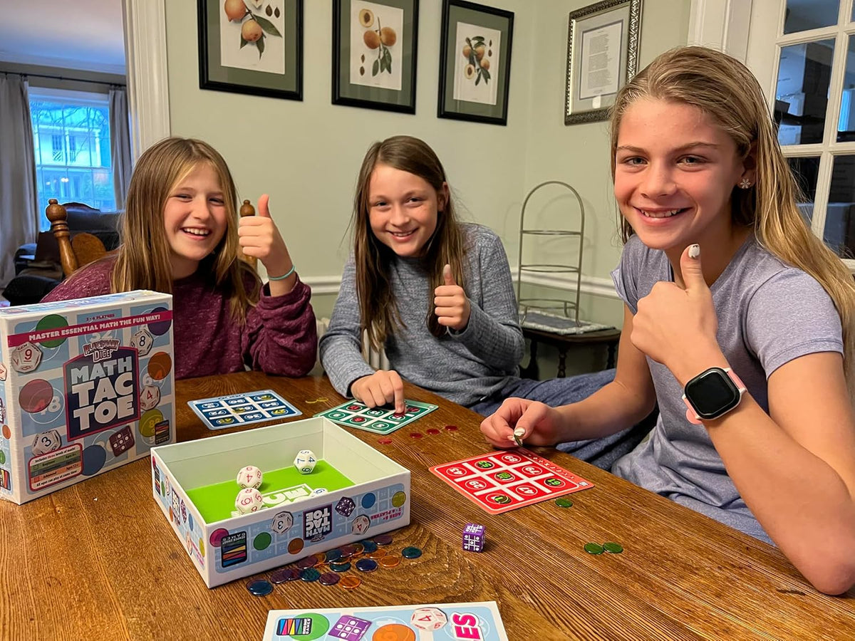 Semper Smart Games PlaySmart Dice Math-Tac-Toe Math Game: Get Sharp on Mental Math with a Fun New Twist on a Timeless Classic! Multiple Skill-leveled Math Bingo Made Fun for 8 and up!