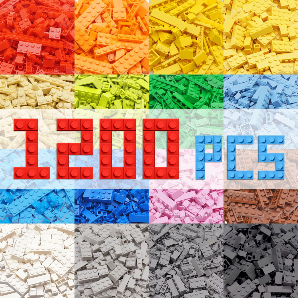 1500 Pieces Classic Building Bricks - Bulk Blocks Set Compatible with Major Brands - Creative STEM Educational Construction Toys, Mixed Colors & Shapes for Boys Girls Ages 6+