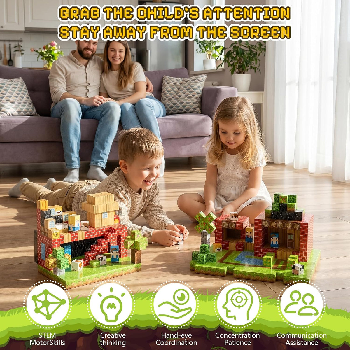 100PCS Magnetic Blocks, Magnetic Building Blocks, 0.78in Magnetic Building