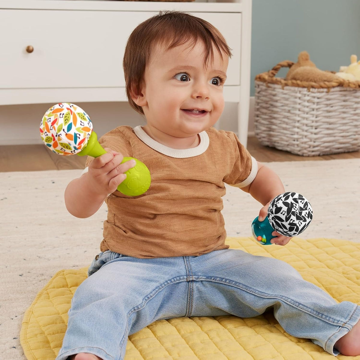 Fisher-Price Rattle ‘n Rock Maracas Set, Newborn Toys, Ages 3+ Months