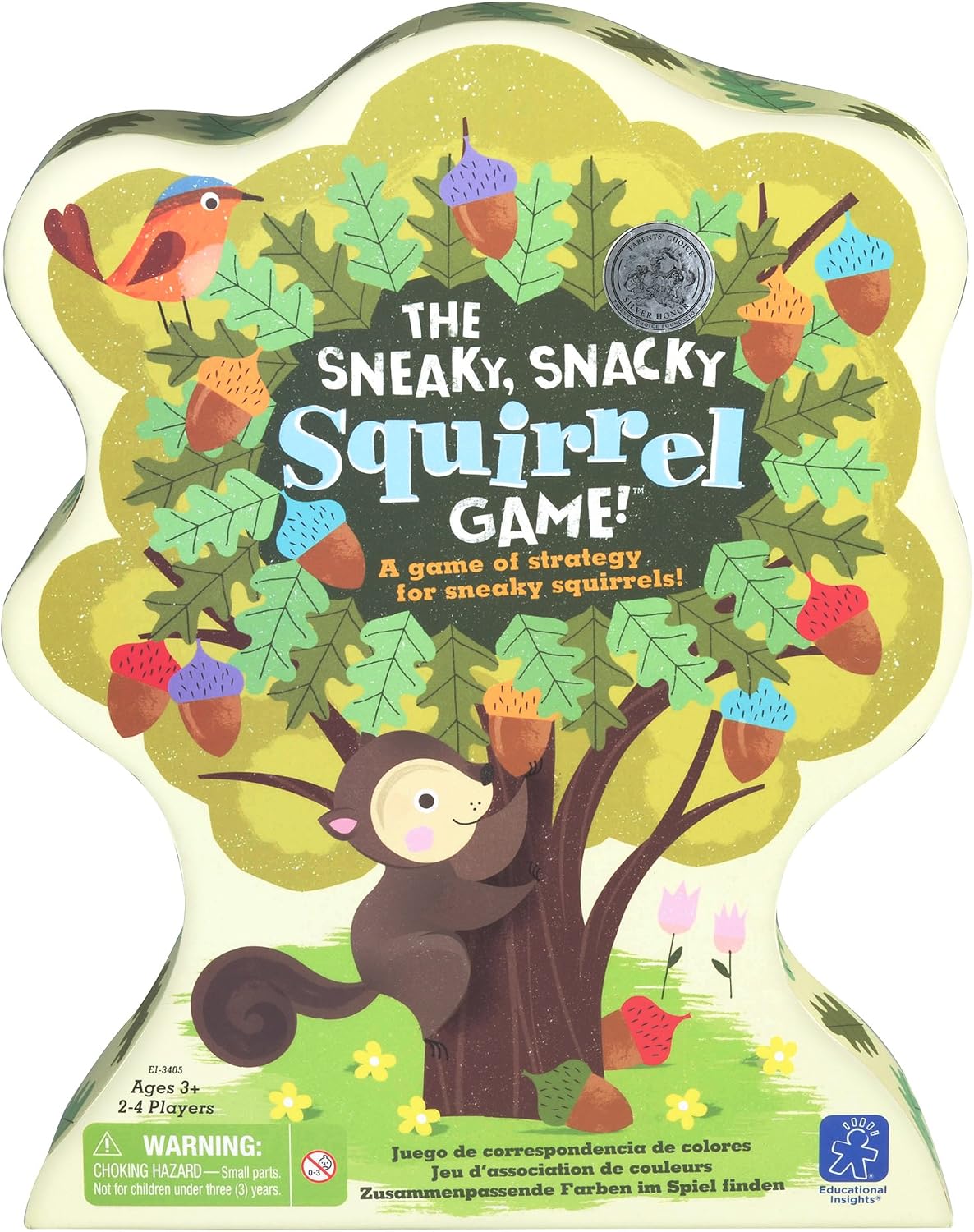 Educational Insights The Sneaky, Snacky Squirrel Game - Toddler Board Games for 3 Year Olds, Fine Motor Skills Toys for Toddlers, Color Matching Preschool Games, Tweezer Tool Fine Motor Game