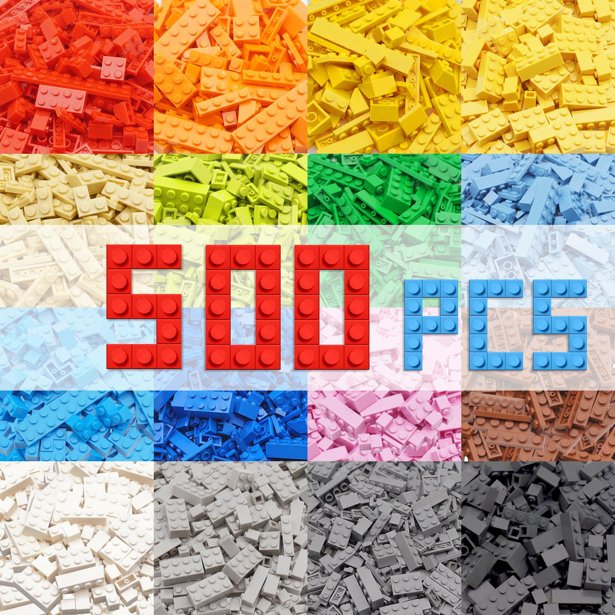 1500 Pieces Classic Building Bricks - Bulk Blocks Set Compatible with Major Brands - Creative STEM Educational Construction Toys, Mixed Colors & Shapes for Boys Girls Ages 6+
