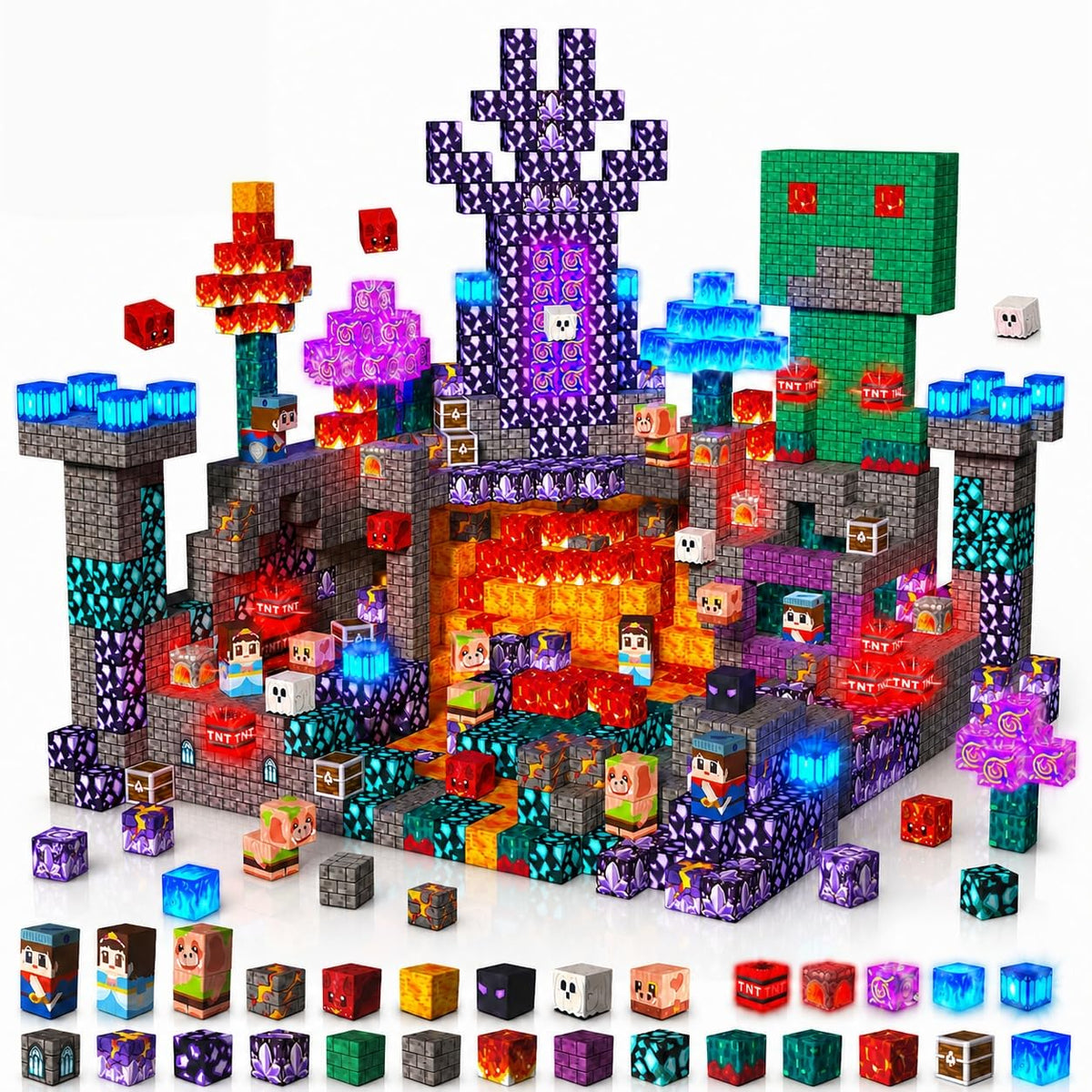 200PCS Magnetic Blocks - Magnetic Building Blocks Cubes for Kids Ages 4 5 6 7 8, Magnet Toys, STEM Learning Sensory Toys, Stacking Magnets, Birthday Gifts for Boys & Girls Ages 3+