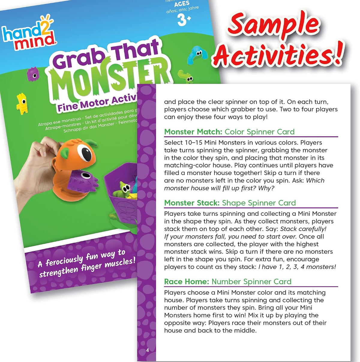 hand2mind Grab that Monster Fine Motor Activity Set, Ages 3+