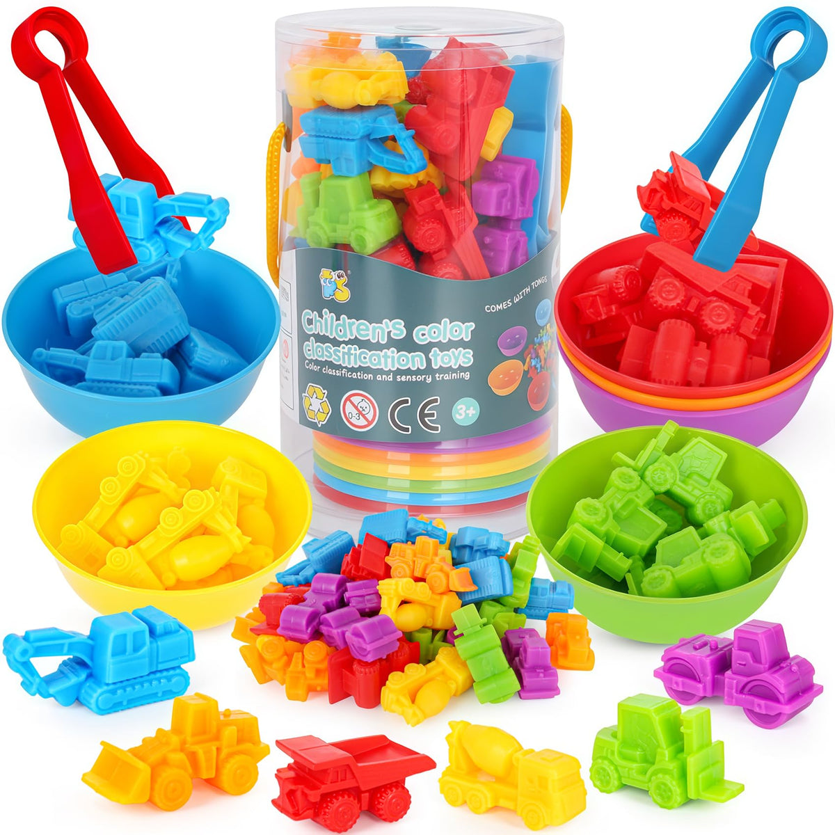 Counting Animals Color Sorting Matching Games with Sorting Bowls Montessori Sensory Early Educational Toys Learning Fine Motor Skill & Counting Math Toys Gift for 3 4 5 Year Old Boys Girls