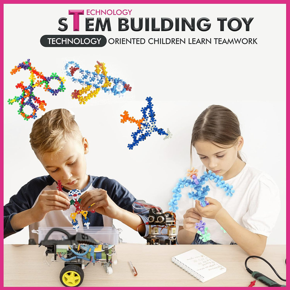 Curious 2 Learn Building Blocks 300ct - STEM Toys for Creativity - 4 Year Old Boy Birthday Gift - Interlocking Discs Set - 5 Year Old Boy Birthday Gift - Educational Toys