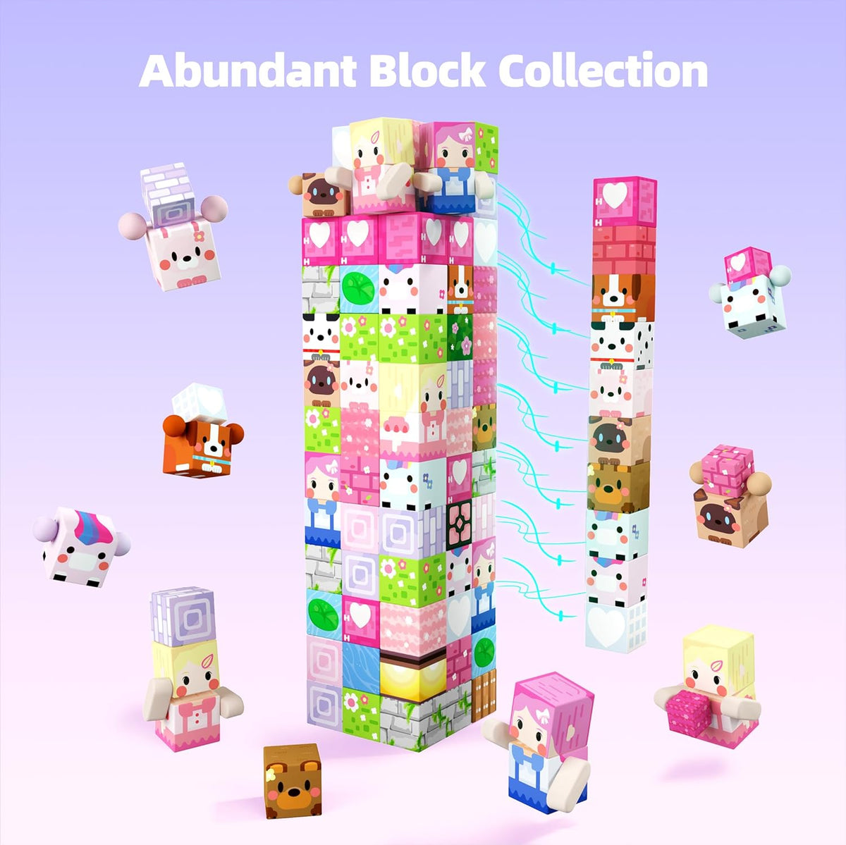 GobiDex 100PCS Magnetic Blocks Kid Building Toys for 3+ Years Old Girls