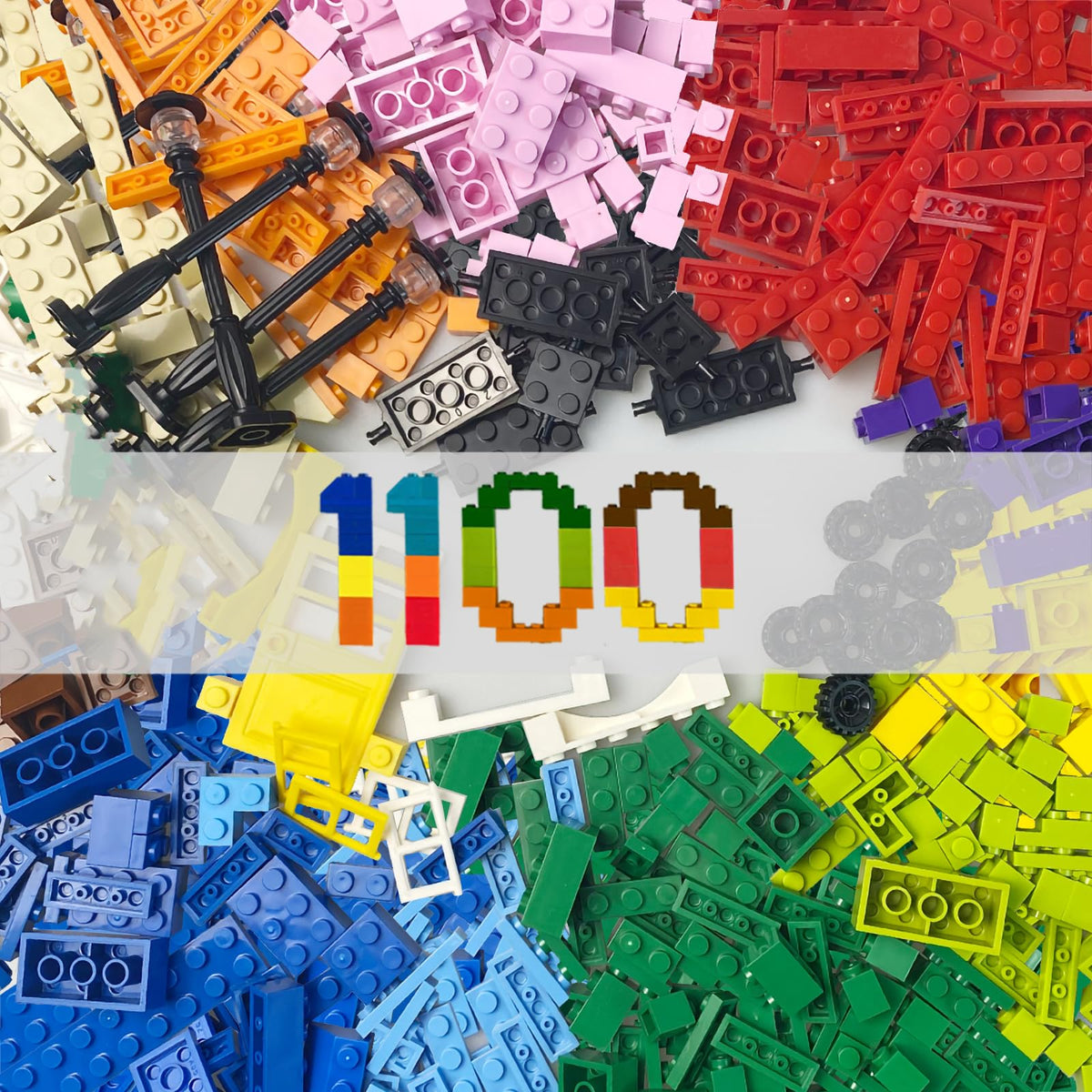 HUIZDQ 1500 Pieces Building Bricks, Classic Bulk Small Blocks