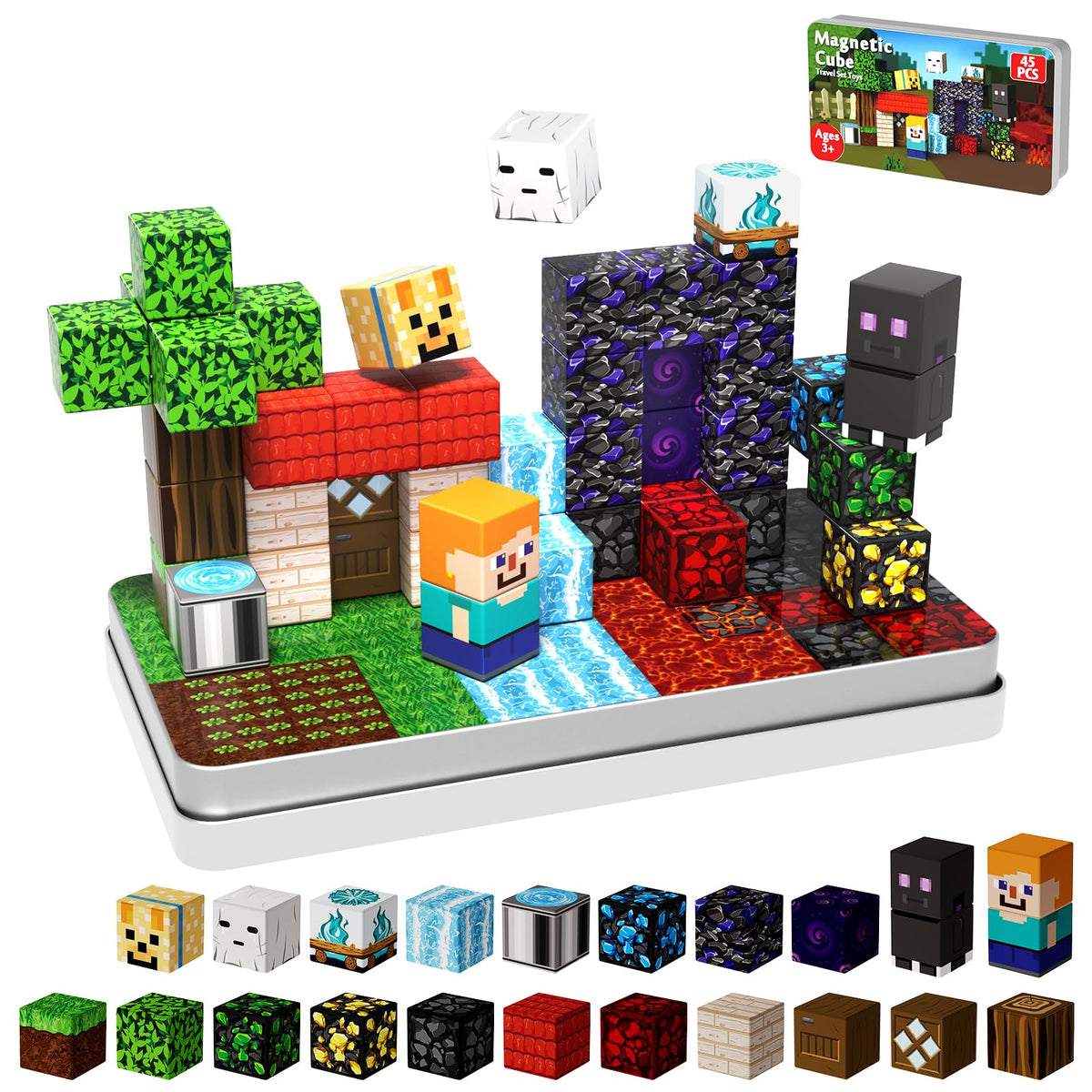 GraceDuck 300 PCS Magnetic Blocks - Magnetic Building Blocks, Stacking Magnets for Kids, Sensory Toy for STEM Montessori Sensory Toys for Kids 3+ Boys Easter Gifts for Kids