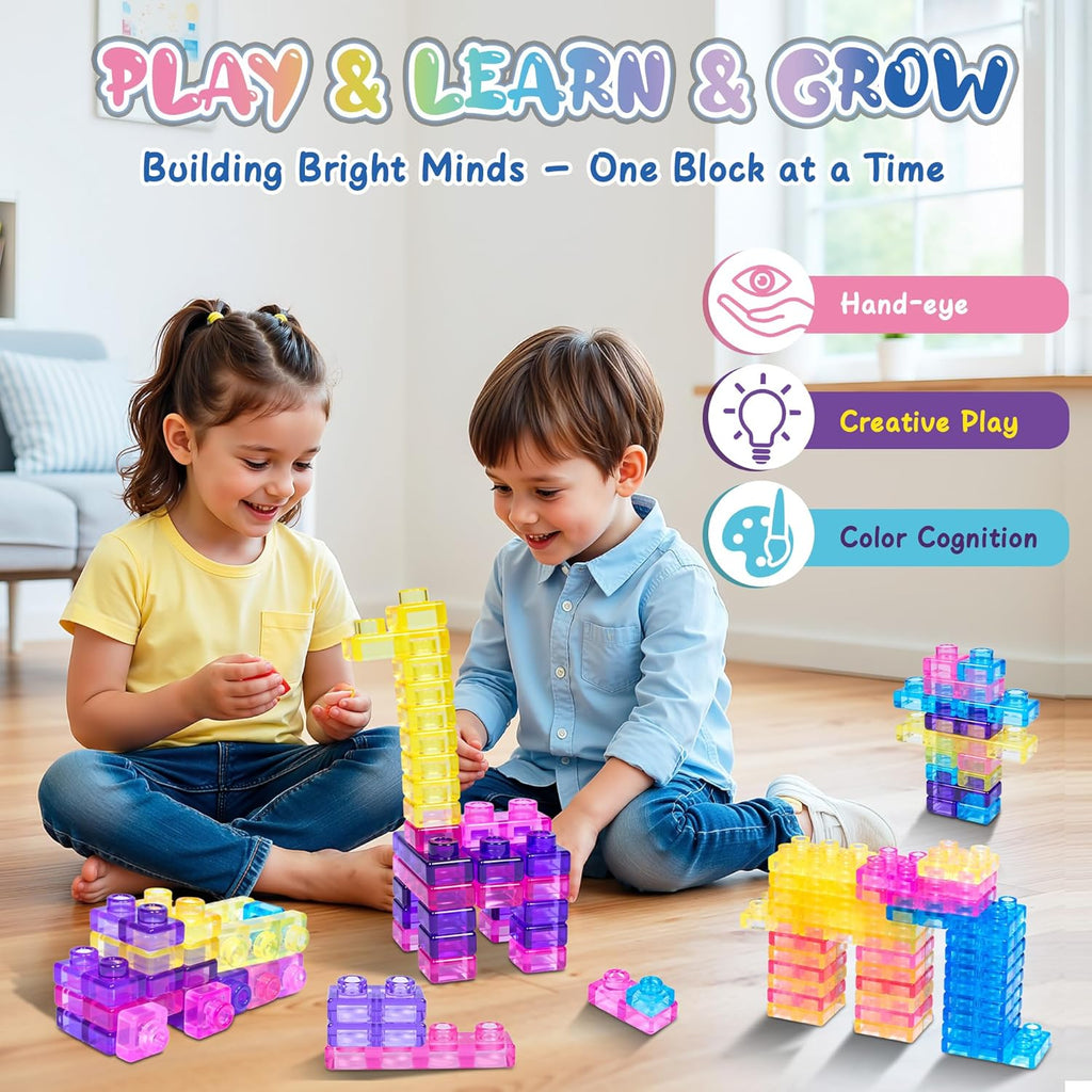 40 PCS Sensory Soft Building Blocks for Kids, Gummy Squishy Stacking Toy 3+