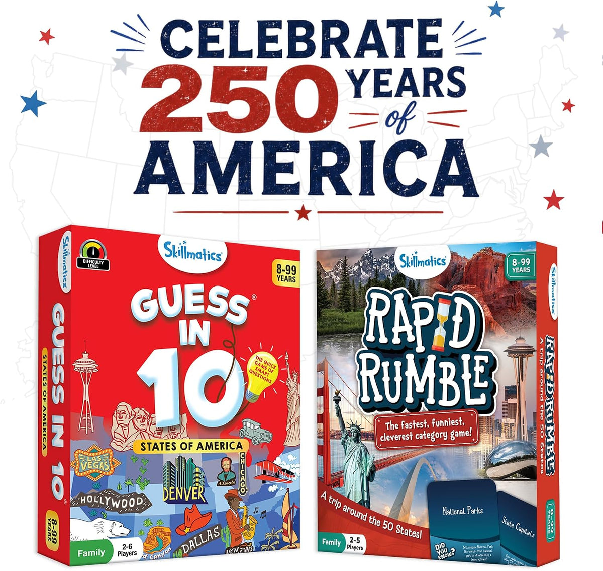 Skillmatics Guess in 10 – States of America, Geography Game, Gift for Kids