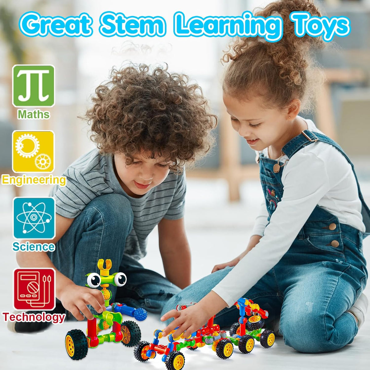 Qirptey Kids STEM Building Toys for 3 4 5 6 7 8+ Year Old Boy Birthday Gift
