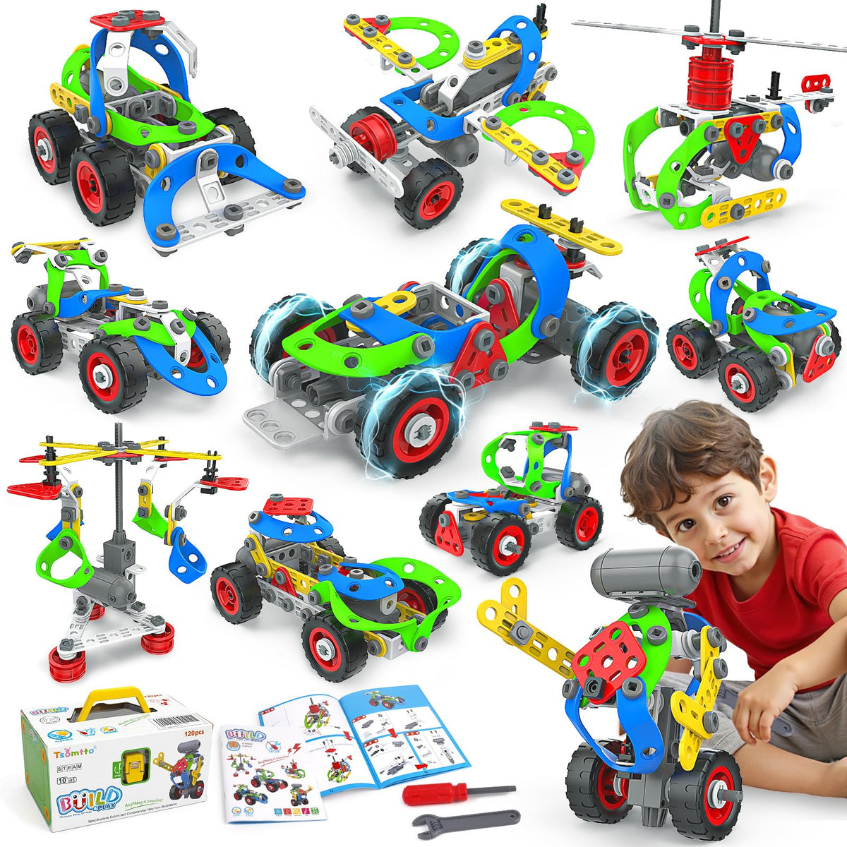 Tsomtto 10 in 1 STEM Toys for 4 5 6 7 8+ Year Old Boy Girl Birthday Gifts
