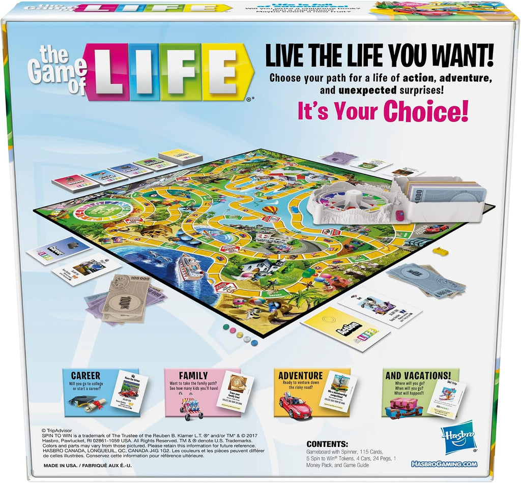 Hasbro Gaming The Game of Life Board Game, Family Games for Kids Ages 8+, Includes 31 Careers, Family Board Games for 2-4 Players, (Amazon Exclusive)