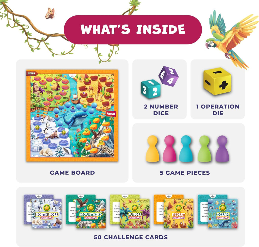 Number Hunter Math Board Game for Kids 5-7, 1st Grade & Kindergarten