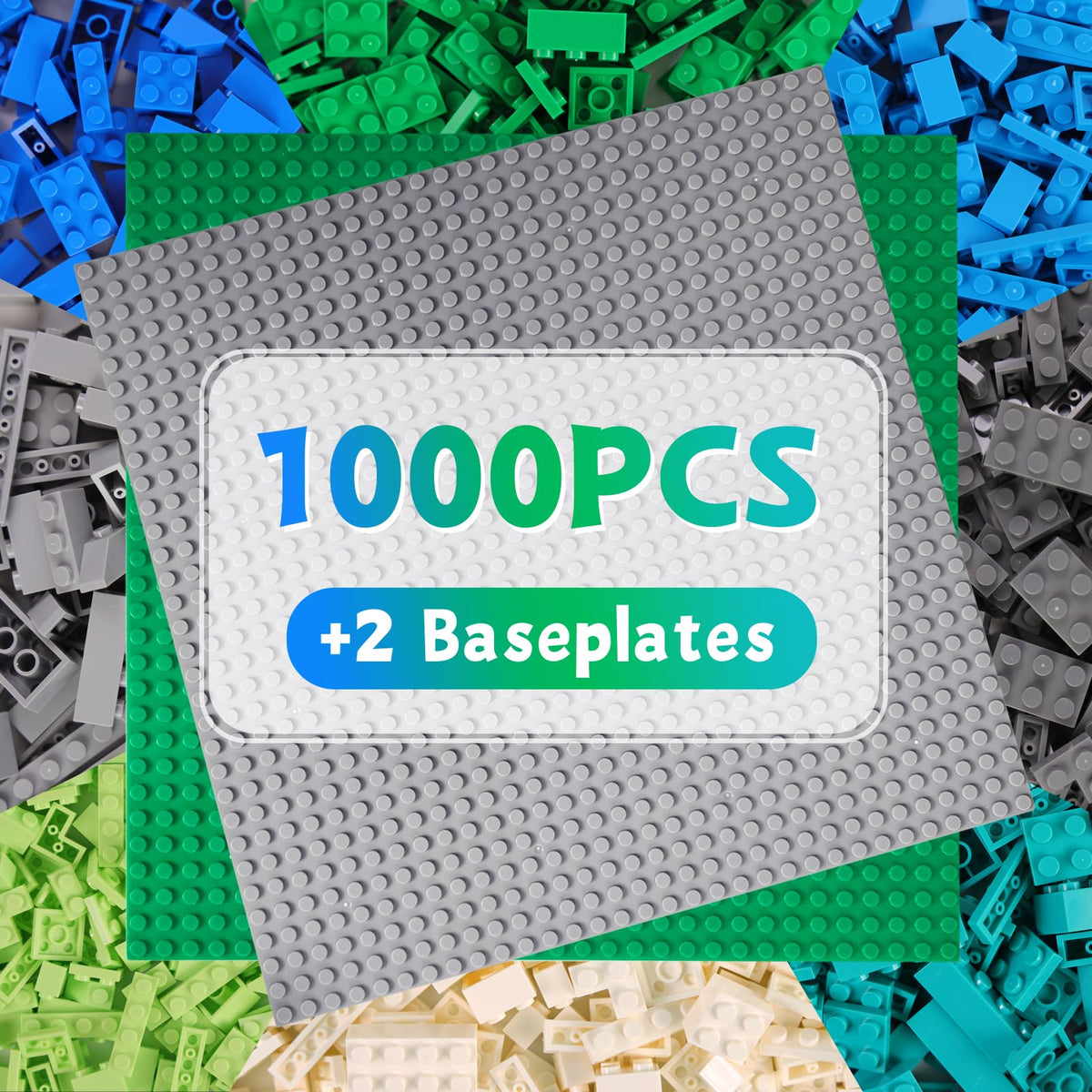 1500 Pieces Classic Building Bricks - Bulk Blocks Set Compatible with Major Brands - Creative STEM Educational Construction Toys, Mixed Colors & Shapes for Boys Girls Ages 6+