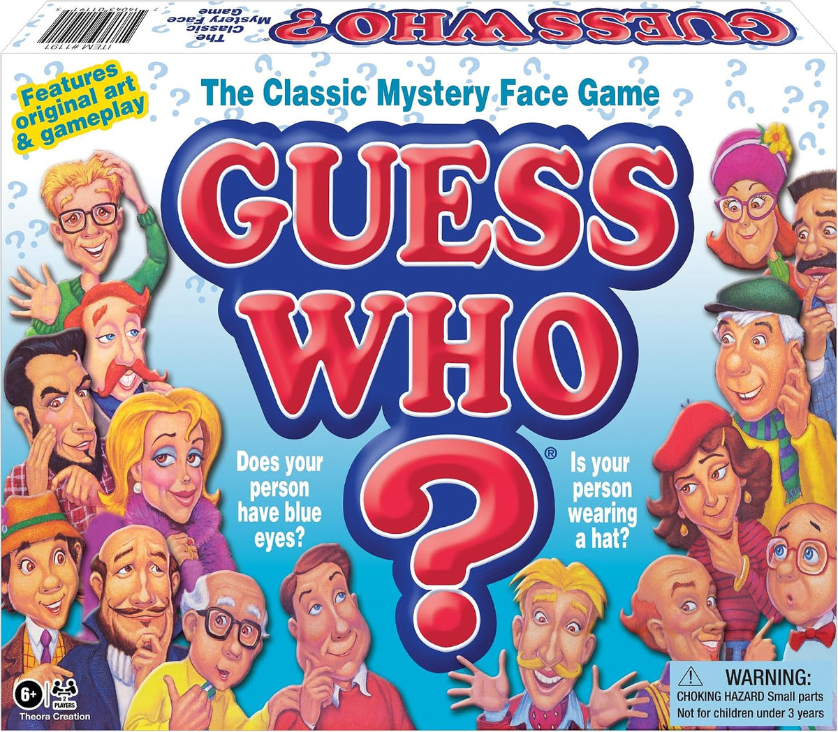 Guess Who? Board Game with Classic Characters, Game for 2 Players, Minimum Age 6 and Up, Number of Players: 2, by Winning Moves Games USA