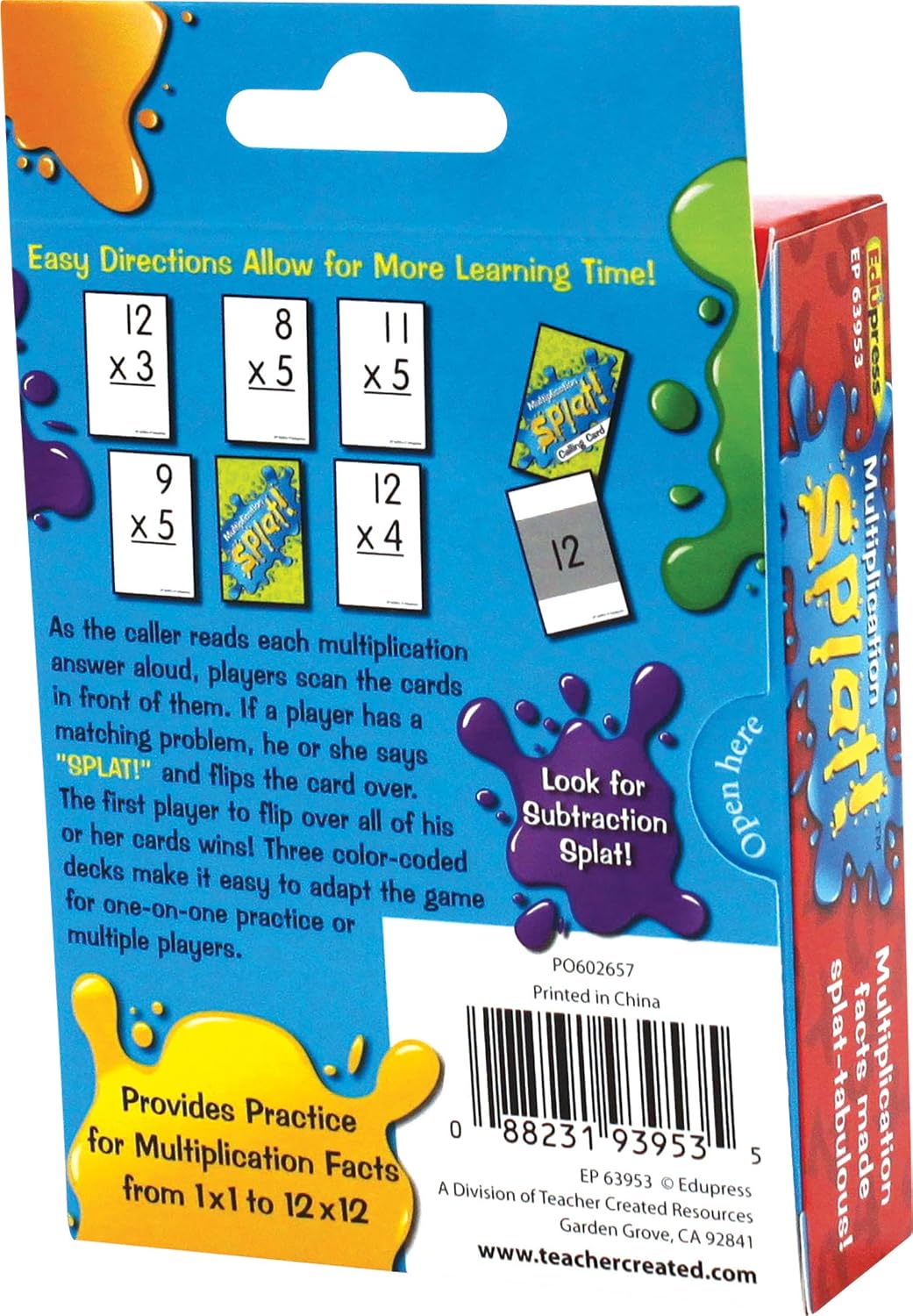 Teacher Created Resources Edupress Math Splat Game: Multiplication (EP63953)