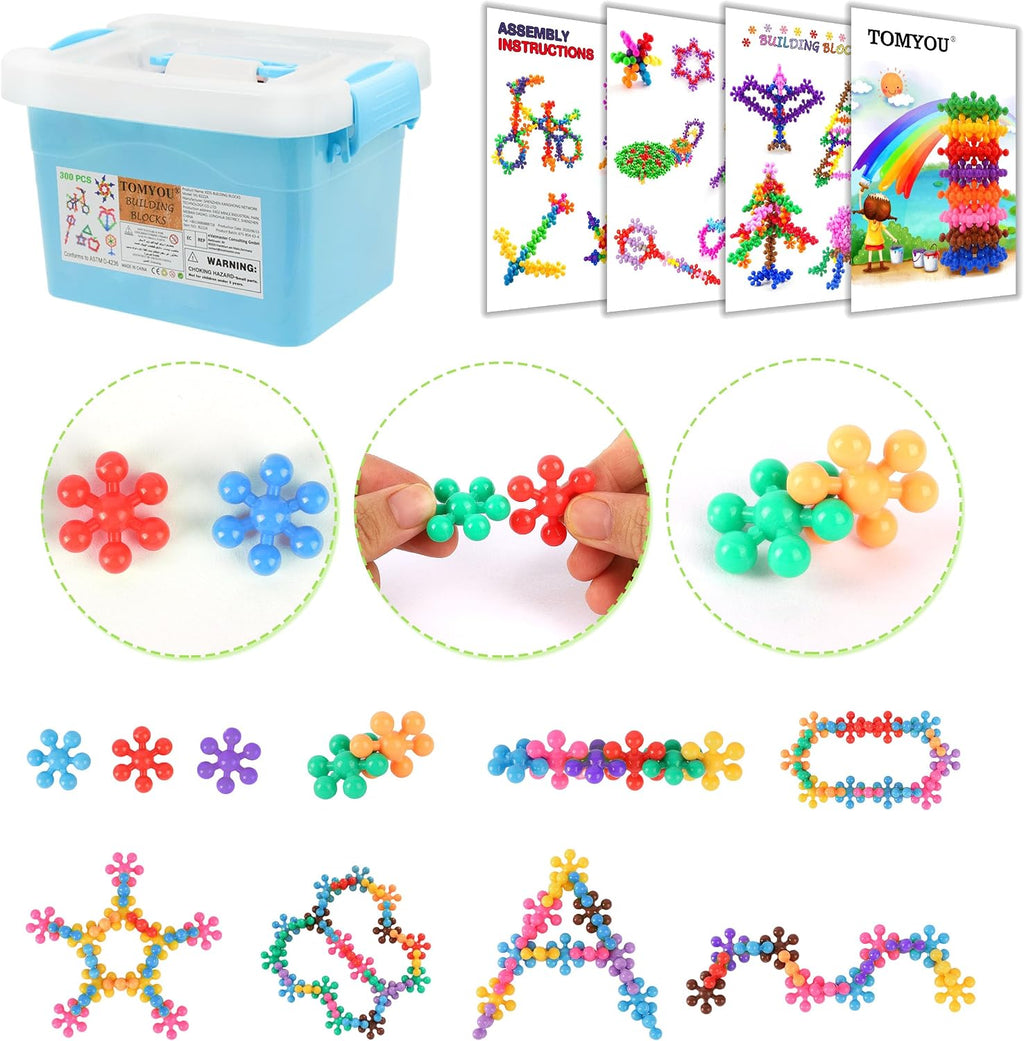 TOMYOU 300 Pieces Building Blocks Kids STEM Toys Educational Classroom