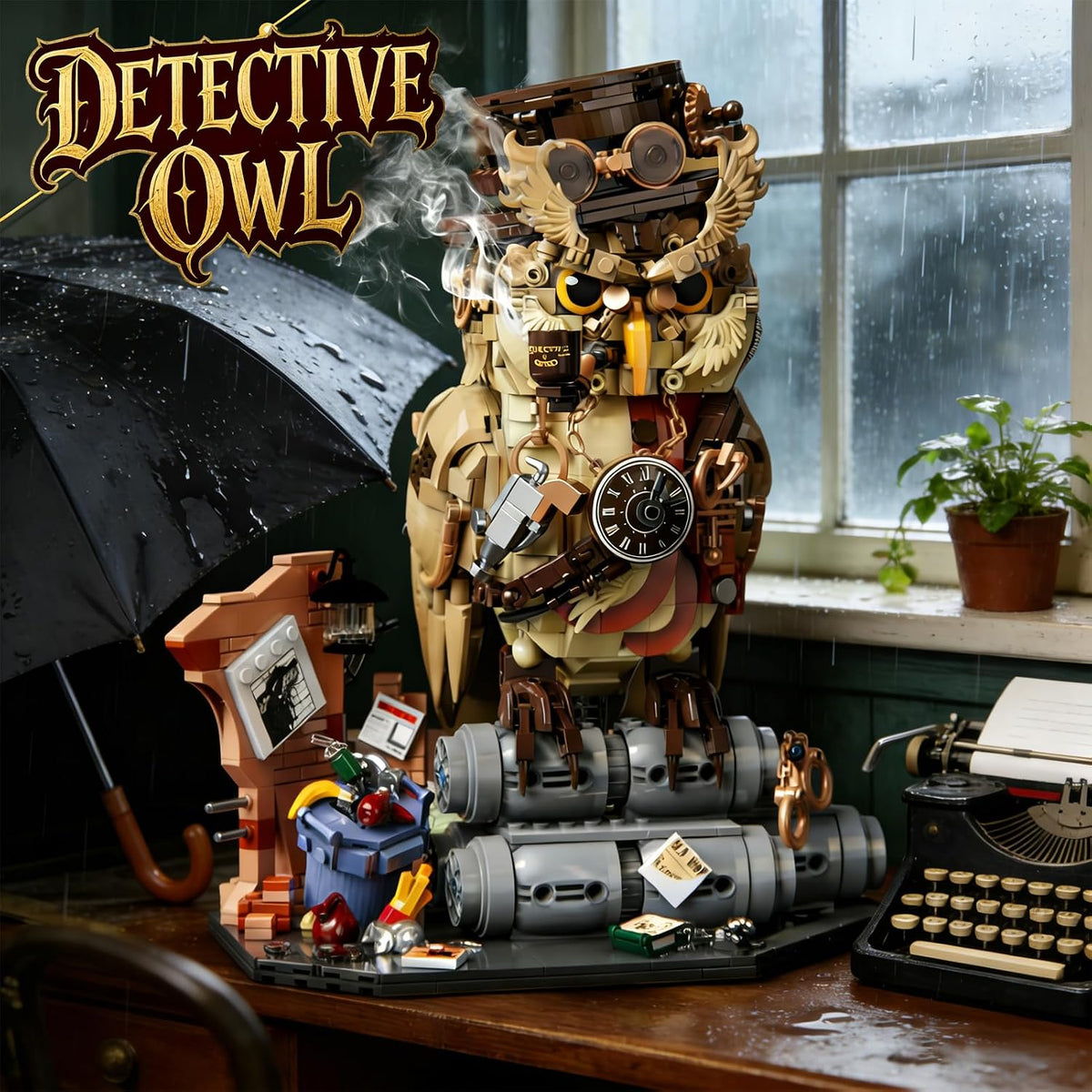 Ideas Detective Owl Building Block Set for Adults, 1286pcs Birds Animals Model Toys for Home & Office Decor for Boys 8-14, Christmas Birthday Gifts for Teens Kids
