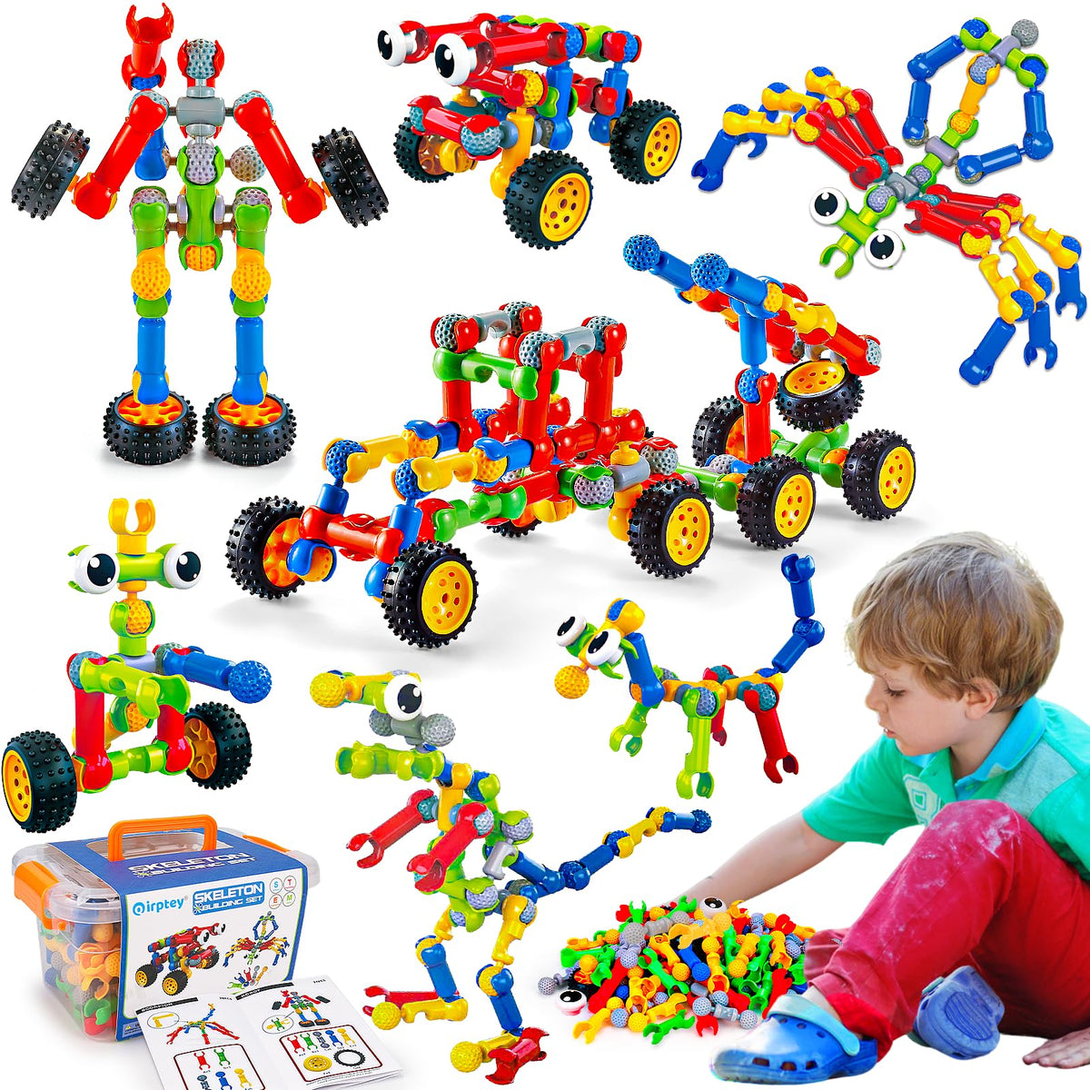 Qirptey Kids STEM Building Toys for 3 4 5 6 7 8+ Year Old Boy Birthday Gift