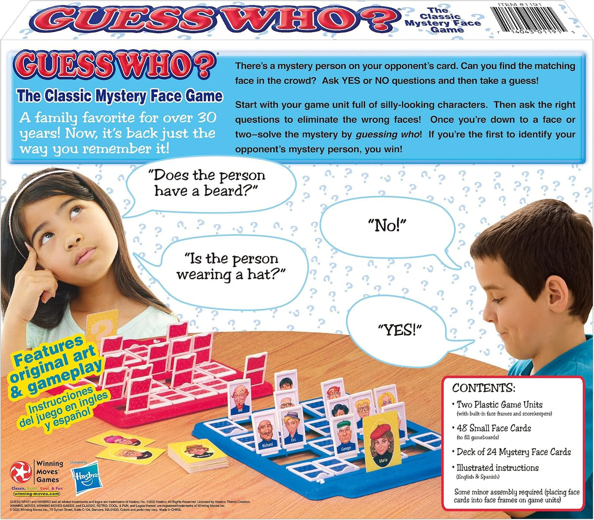 Guess Who? Board Game with Classic Characters, Game for 2 Players, Minimum Age 6 and Up, Number of Players: 2, by Winning Moves Games USA