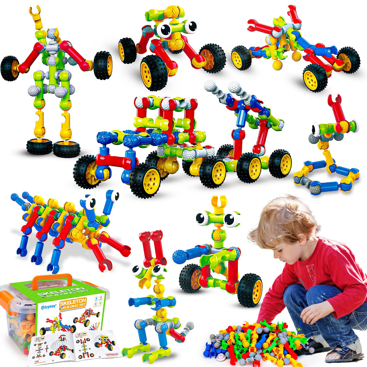 Qirptey Kids STEM Building Toys for 3 4 5 6 7 8+ Year Old Boy Birthday Gift