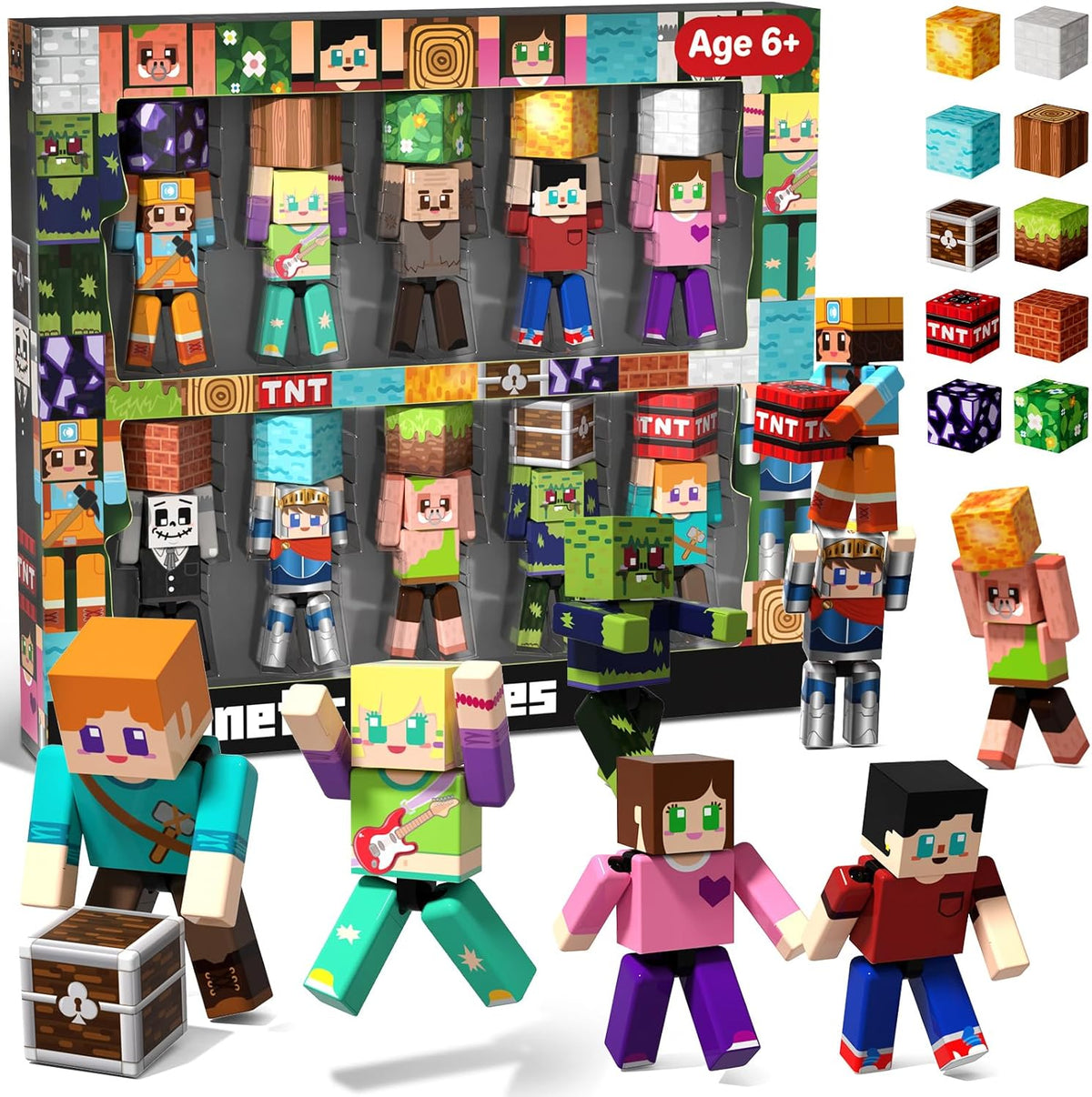 Magneverse 20Pcs Magnetic Action Figures Playset - Magnetic Building Blocks