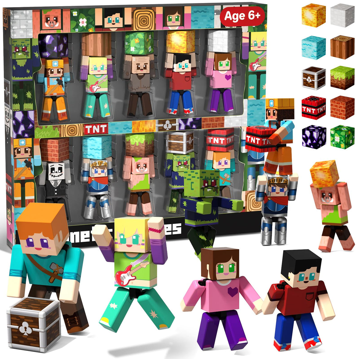 Magneverse 20Pcs Magnetic Action Figures Playset - Magnetic Building Blocks