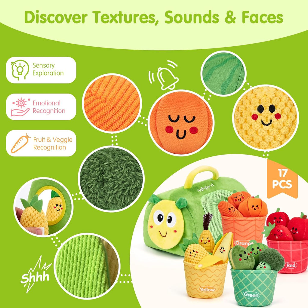 hahaland Montessori Toys for 1 Year Old - Baby Fruit Vegetable 6-12 Months