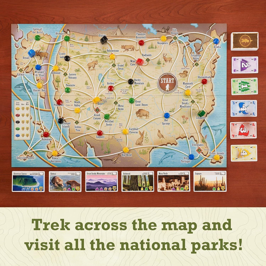Underdog Games Trekking The National Parks - Award-Winning Family Board Game for Kids Ages 12+ - Easy to Learn, Fun Activities for 1-5 Players, Great for Family Bonding & for National Parks Lovers