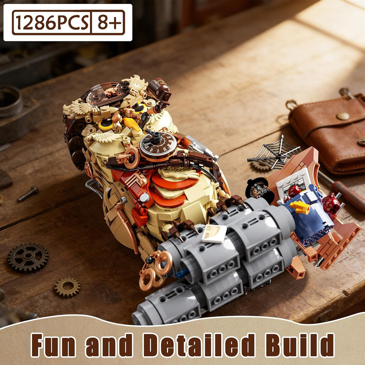 Ideas Detective Owl Building Block Set for Adults, 1286pcs Birds Animals Model Toys for Home & Office Decor for Boys 8-14, Christmas Birthday Gifts for Teens Kids