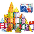 Anbalulu Magnetic Tiles 100PCS with 2 Cars, Set for Kids Ages 3-9