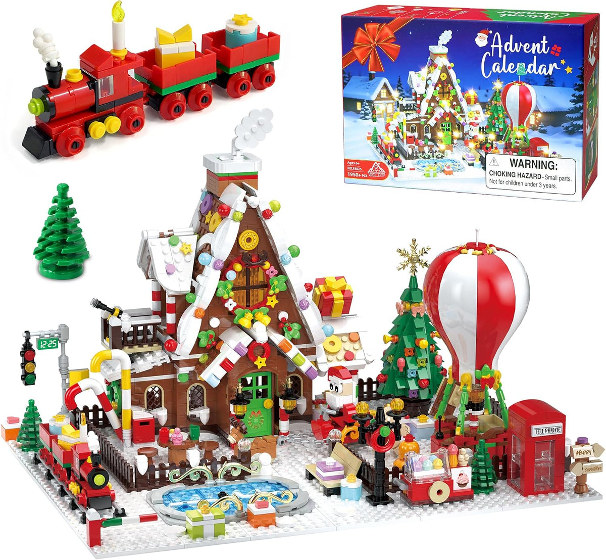 Advent Calendar 2026 Building Blocks, 1950+ PCS Gingerbread House Kit