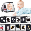 Infinno High Contrast Baby Book, Black and White, Tummy Time Mirror Toy