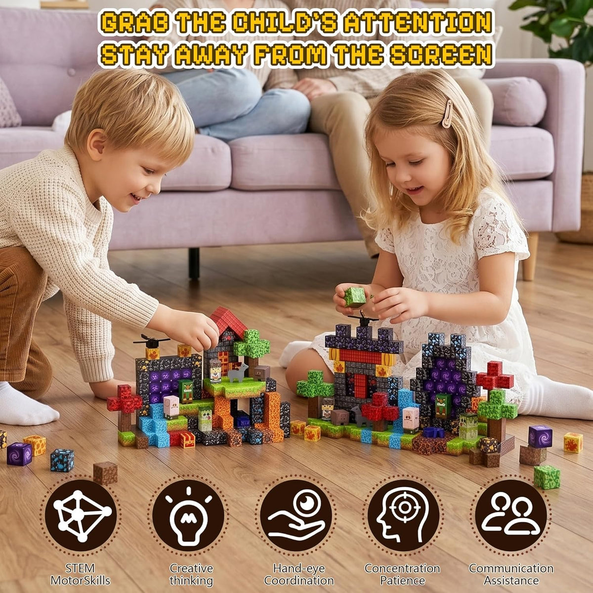 200PCS Magnetic Blocks, Magnetic Building Blocks, 0.78in Magnetic Building