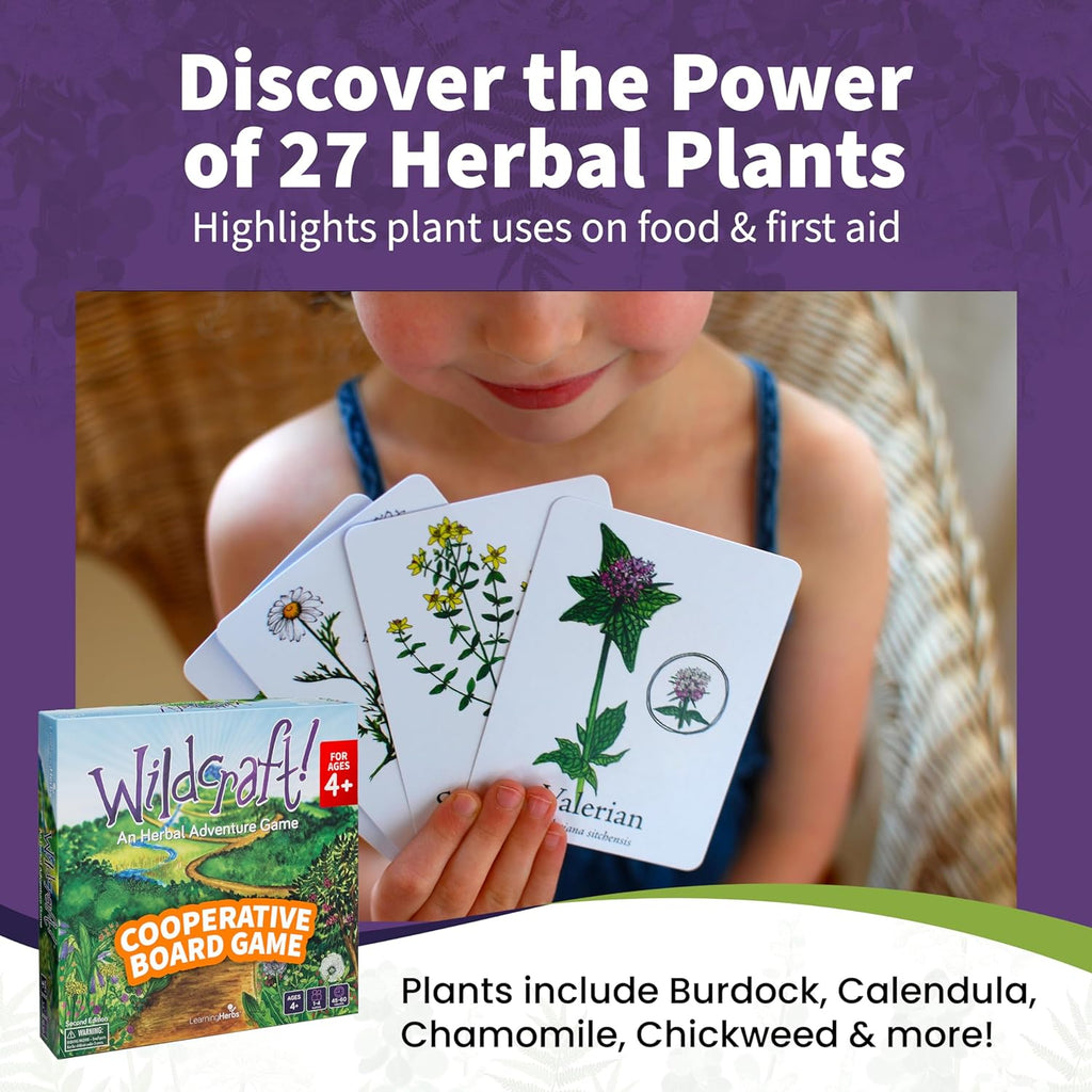 Wildcraft! Cooperative Board Game, Learn 25 Herbs, Family Game for Kids 4+