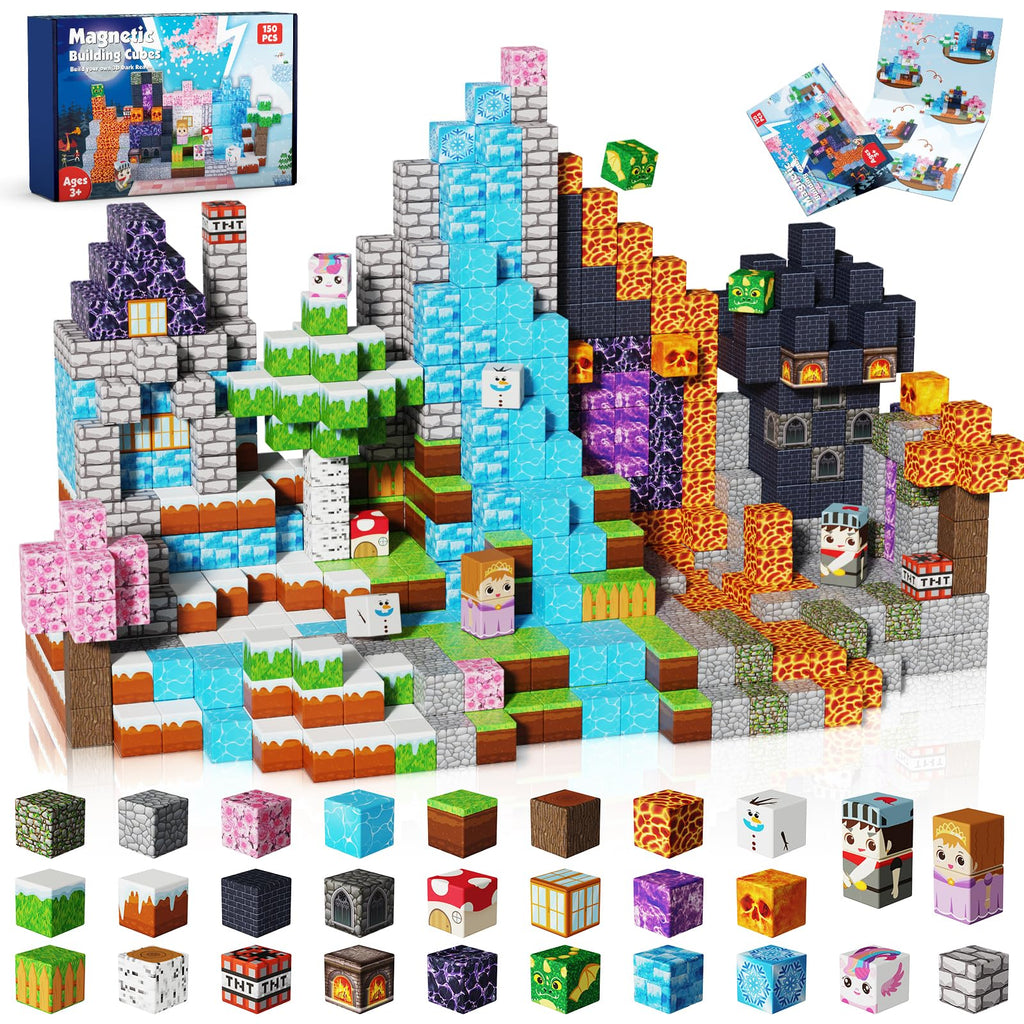 200PCS Magnetic Blocks - Magnetic Building Blocks Cubes for Kids Ages 4 5 6 7 8, Magnet Toys, STEM Learning Sensory Toys, Stacking Magnets, Birthday Gifts for Boys & Girls Ages 3+