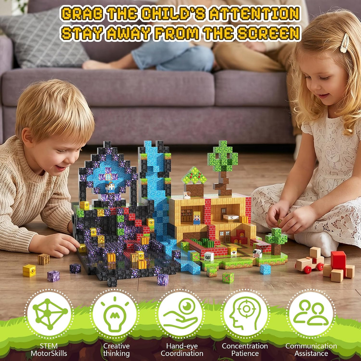 500PCS Magnetic Blocks, Magnetic Building Blocks, 0.98in Magnetic Building