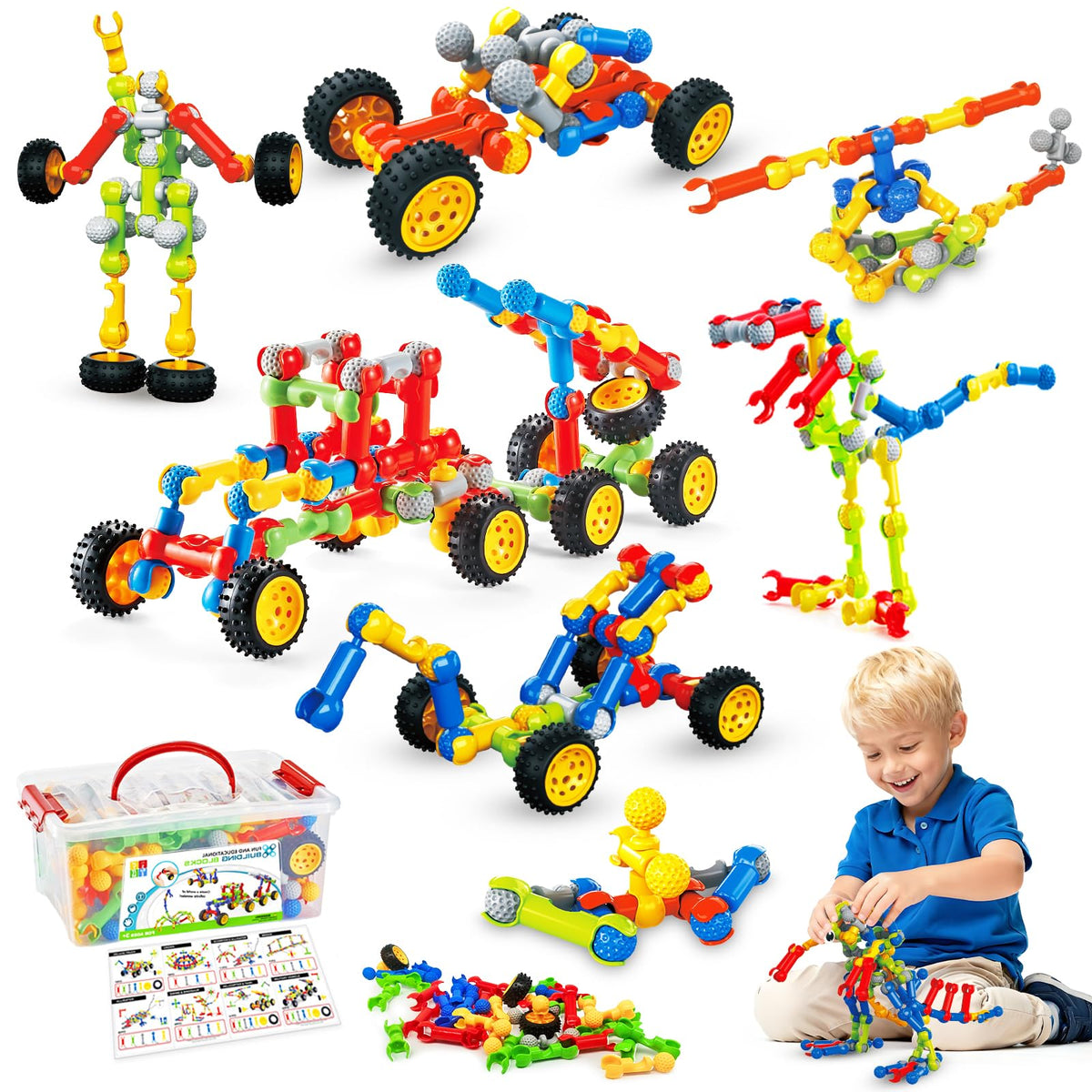Huaker STEM Building Toys for 3 4 5 6 7 8 Year Old Boys Girls Birthday Gift