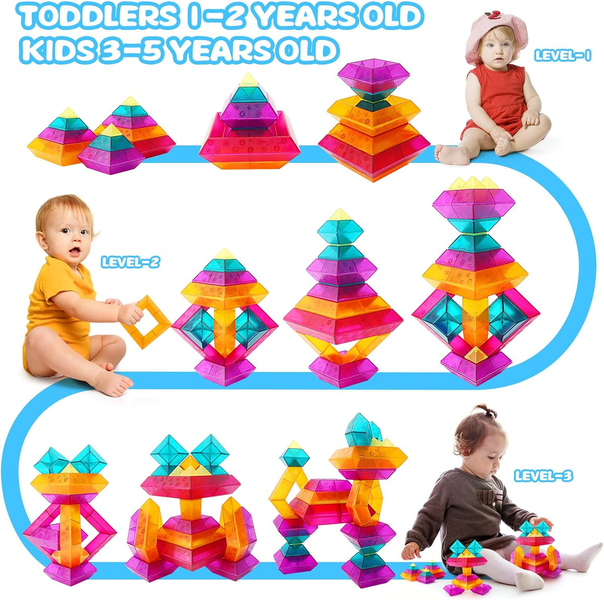 30-Piece STEM Building Blocks Set - Educational Stacking Toys for Kids