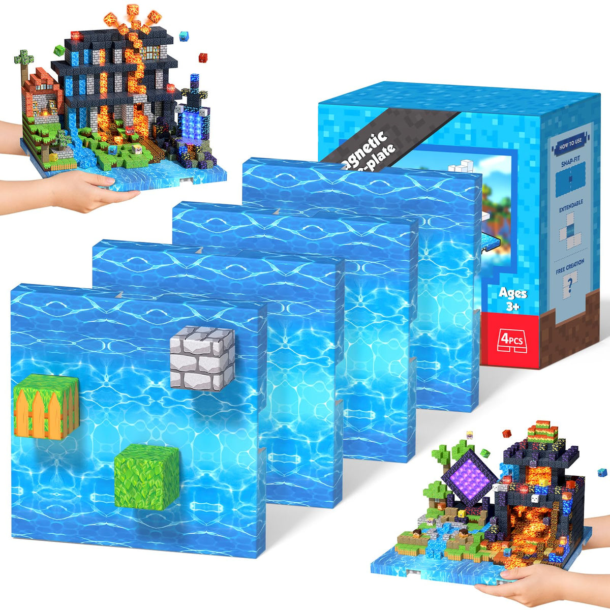 GraceDuck 300 PCS Magnetic Blocks - Magnetic Building Blocks, Stacking Magnets for Kids, Sensory Toy for STEM Montessori Sensory Toys for Kids 3+ Boys Easter Gifts for Kids