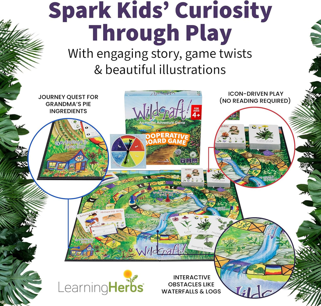 Wildcraft! Cooperative Board Game, Learn 25 Herbs, Family Game for Kids 4+