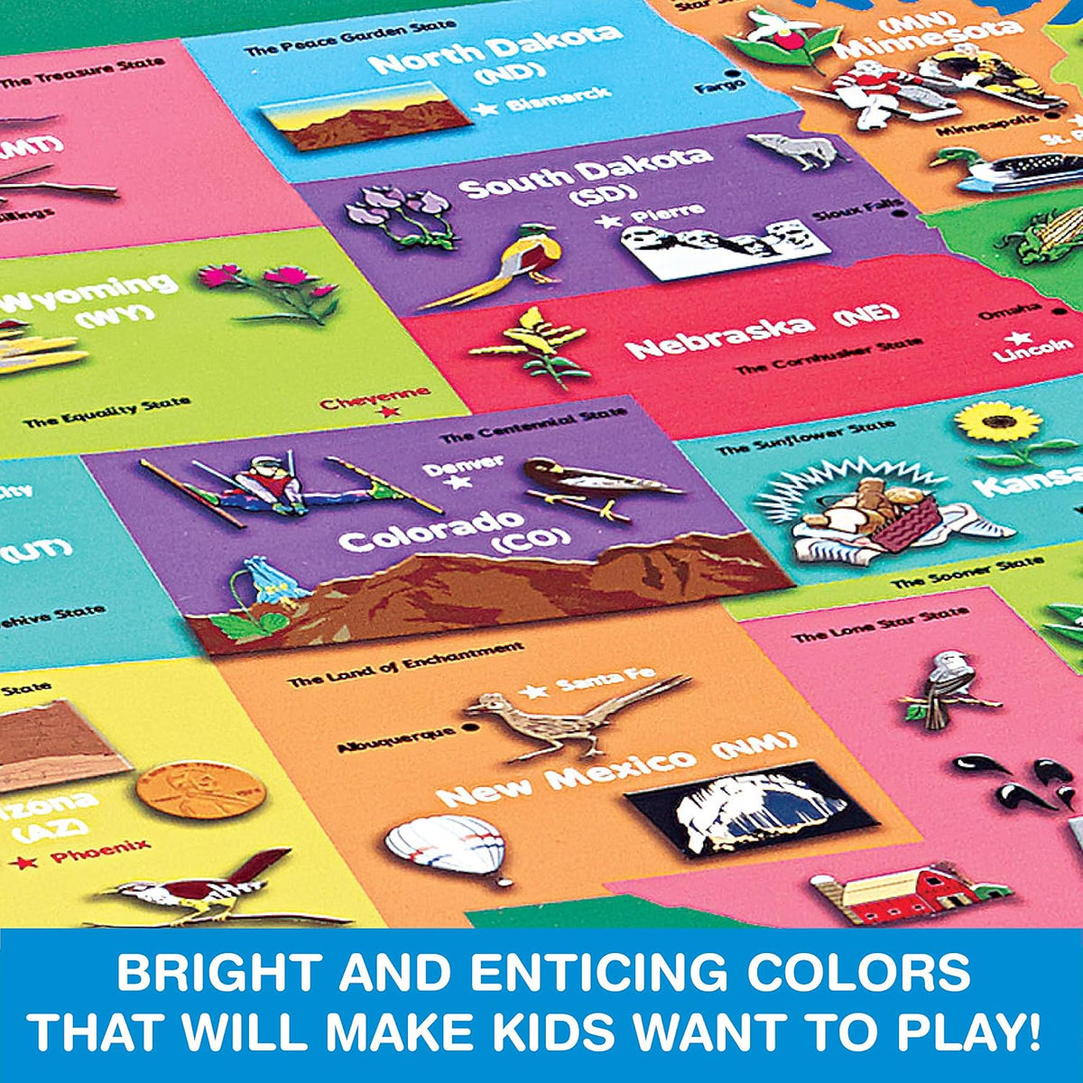 Game Zone Great States - Fun and Educational Geography Game for Ages 7+ - An Engaging Way to Learn about the 50 States with Friends and Family