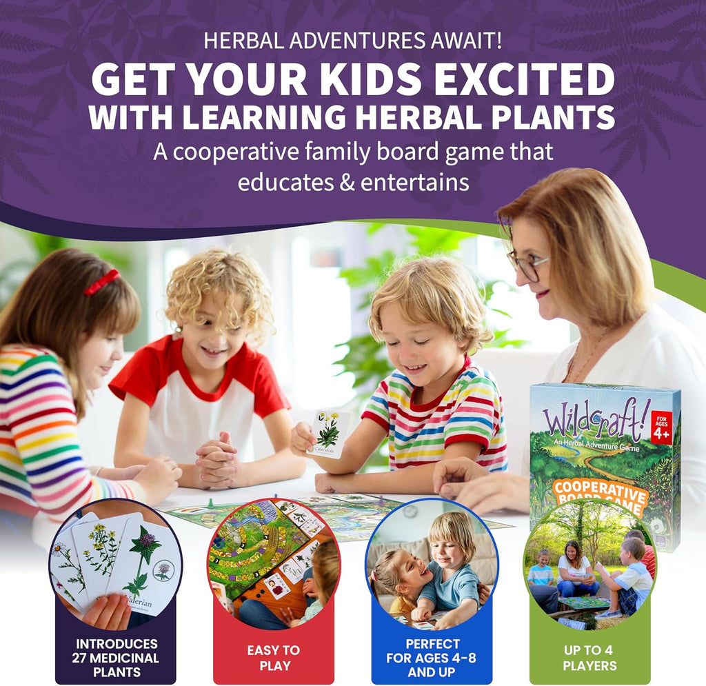 Wildcraft! Cooperative Board Game, Learn 25 Herbs, Family Game for Kids 4+