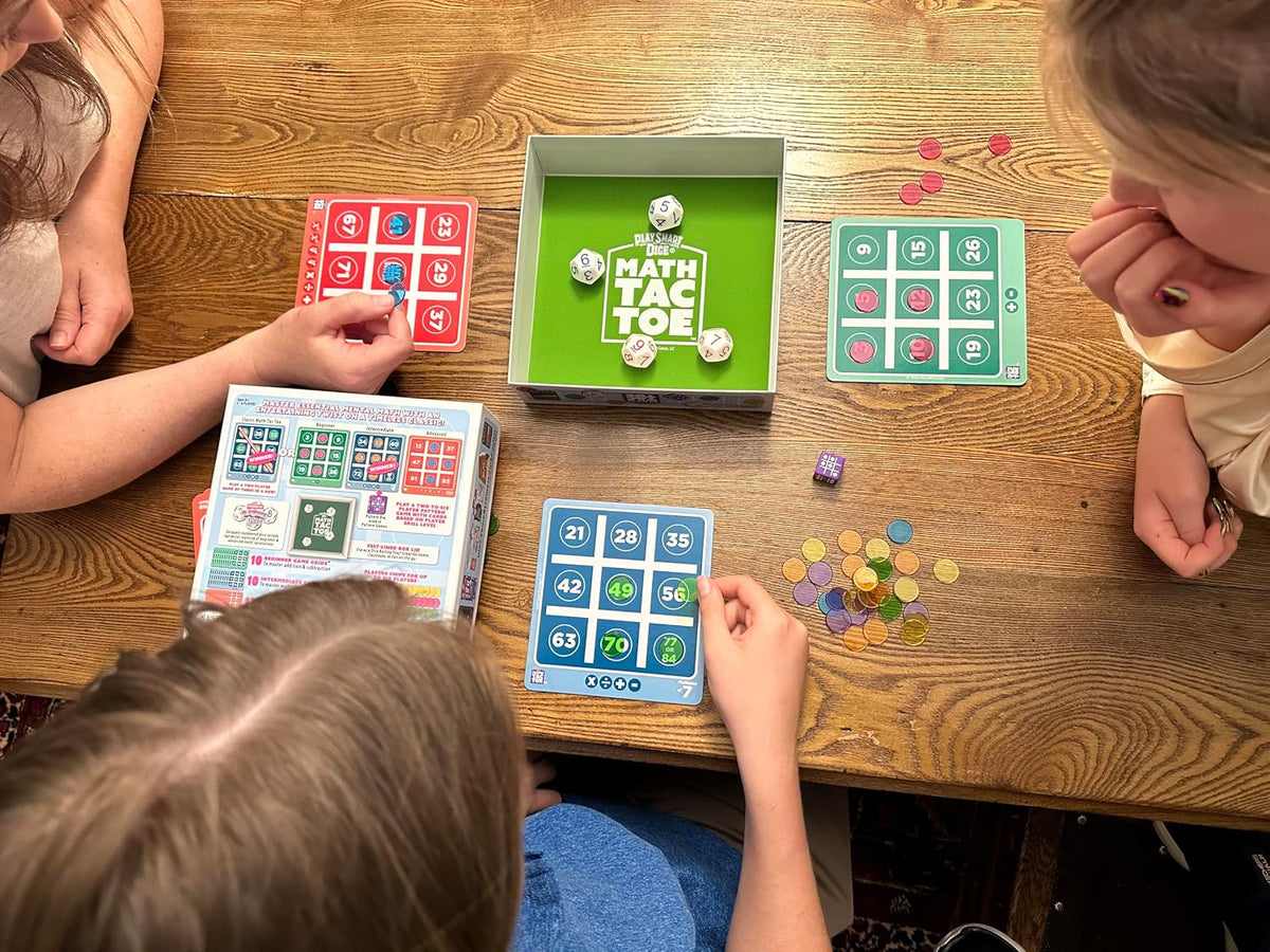 Semper Smart Games PlaySmart Dice Math-Tac-Toe Math Game: Get Sharp on Mental Math with a Fun New Twist on a Timeless Classic! Multiple Skill-leveled Math Bingo Made Fun for 8 and up!