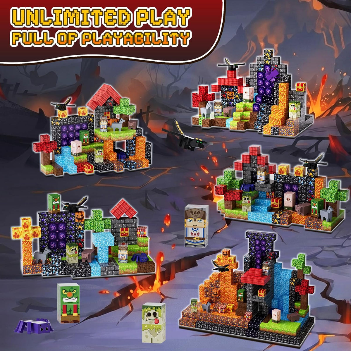 200PCS Magnetic Blocks, Magnetic Building Blocks, 0.78in Magnetic Building