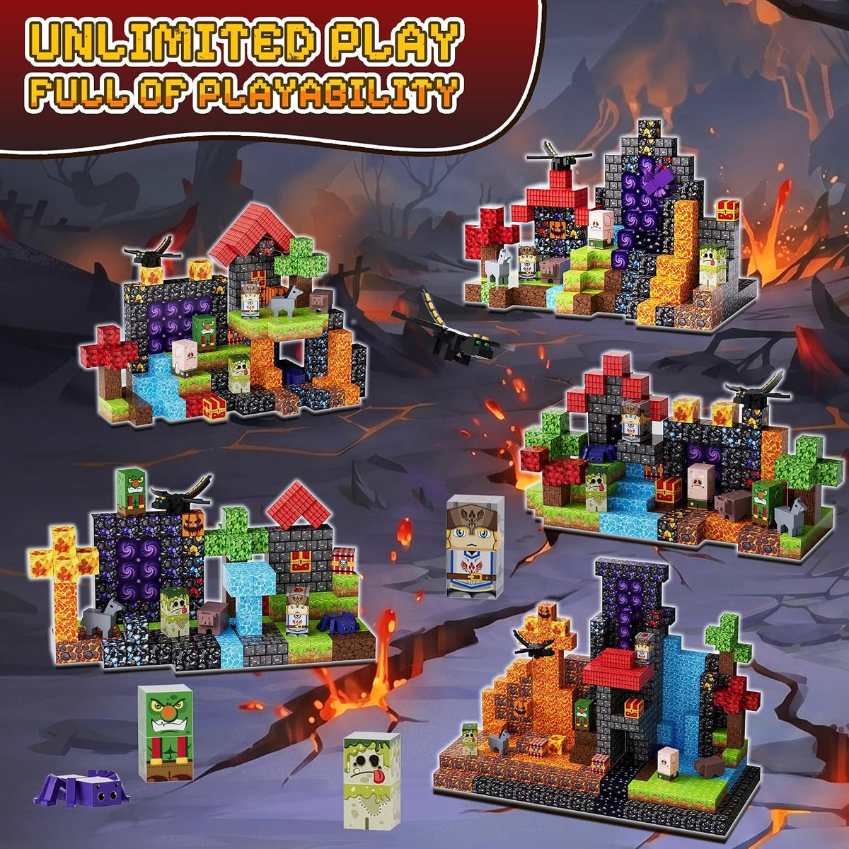 200PCS Magnetic Blocks, Magnetic Building Blocks, 0.78in Magnetic Building